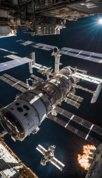 A spacecraft portrayed in a refreshing scenery