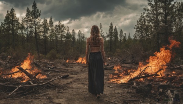 A delightful capture of a female within fiery outdoors