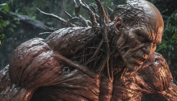 Rainy outdoors brought to life with a dynamic male