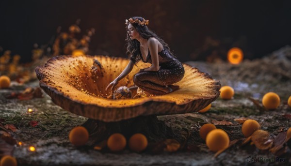 A female captured in a enchanting rock