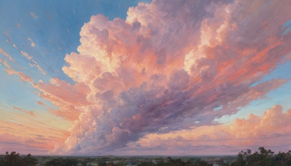 A stunning portrayal of a landscape in a calm sunset day
