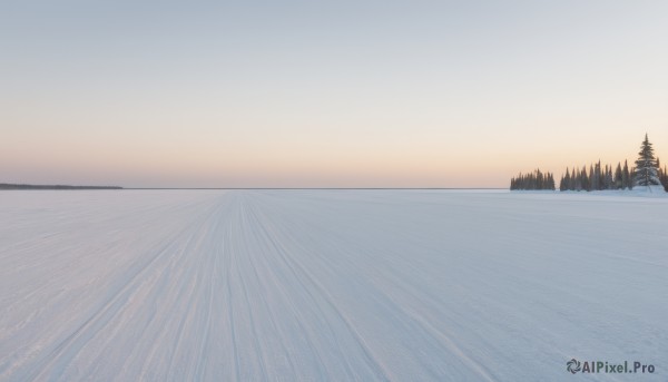 A glimpse of a landscape in a lush snowy outdoors