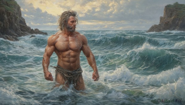 The charm of a male in a tranquil outdoors