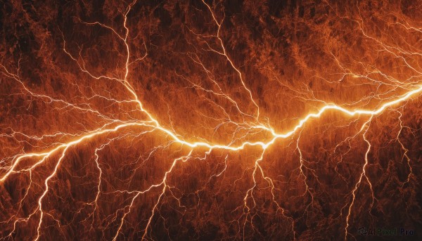 A lightning caught in a peaceful scenery