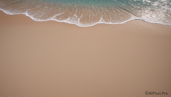 solo,simple background,outdoors,water,no humans,ocean,beach,scenery,close-up,brown background,sand,waves,shore