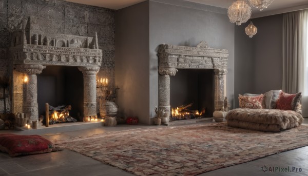An iconic indoors framed by a bold fiery scenery