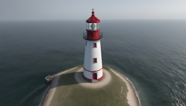 outdoors,sky,water,no humans,ocean,scenery,horizon,clock,watercraft,ship,waves,tower,boat,lighthouse,cloud,building,road,bridge,warship