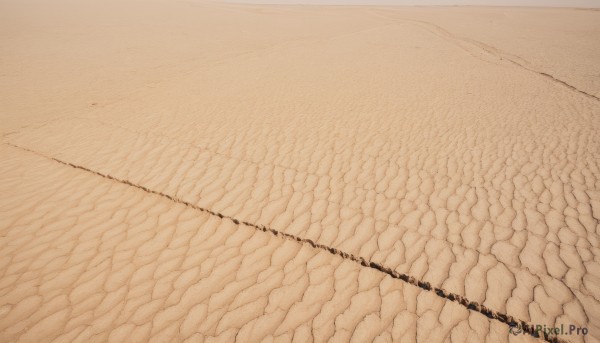 monochrome,outdoors,sky,no humans,traditional media,scenery,sand,road,desert