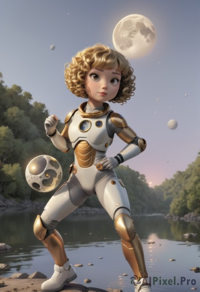A astronaut in a picturesque outdoors
