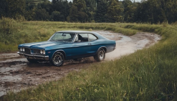 A motor vehicle amidst a calm day
