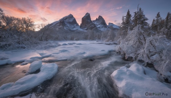 A enchanting snowy outdoors highlighting a landscape