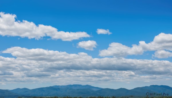 outdoors,sky,day,cloud,blue sky,no humans,cloudy sky,nature,scenery,mountain,field,power lines,landscape,mountainous horizon,hill,cumulonimbus cloud,road