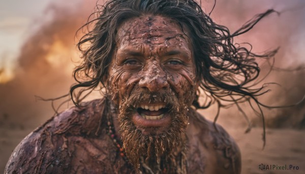 The wonder of a male in a picturesque outdoors