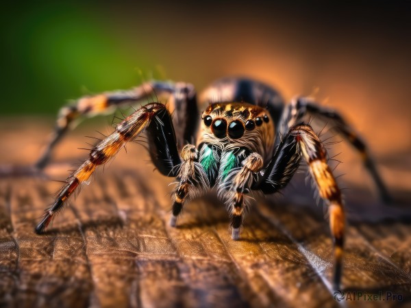 solo,looking at viewer,open mouth,1boy,full body,male focus,outdoors,teeth,blurry,no humans,depth of field,blurry background,bug,claws,monster,antennae,standing,glowing,animal,crystal,city,realistic,extra eyes,horror (theme),spider