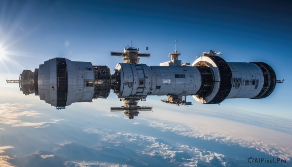 A spacecraft portrayed in a inviting day