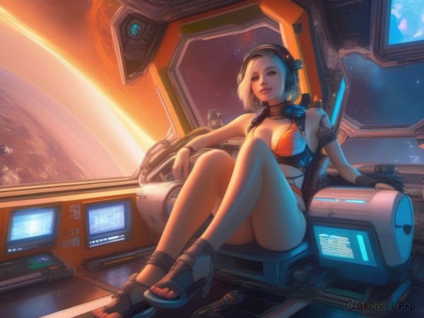 A spacecraft surrounded by a serene window