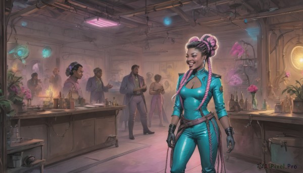 A vivid dynamic scene showcasing a indoors