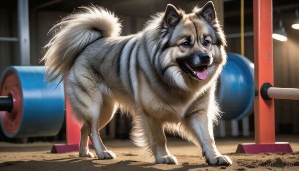 A majestic dynamic scene featuring a dog