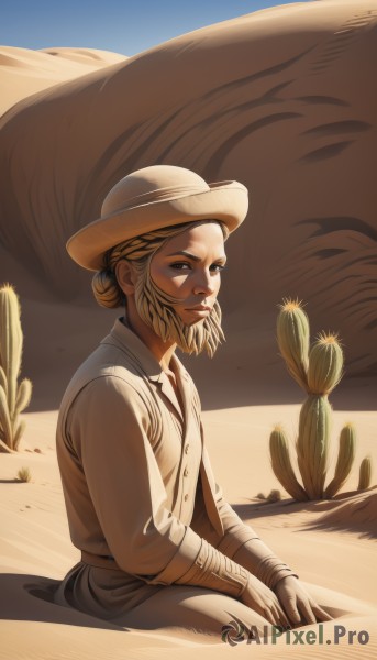 A unique view of a male in day
