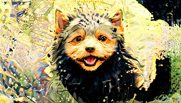 A stunning portrayal of a dog in a calm tree