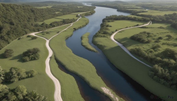 outdoors,day,water,tree,no humans,from above,grass,nature,scenery,forest,mountain,road,river,landscape,lake,sky,cloud,ocean,beach,bush,field,shore,path