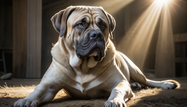 A dog captured in a tranquil sunlight