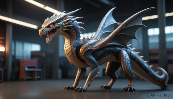 A stunning portrayal of a monster in a breathtaking dynamic scene