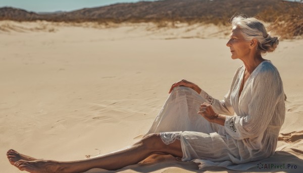 The wonder of a female in a picturesque day