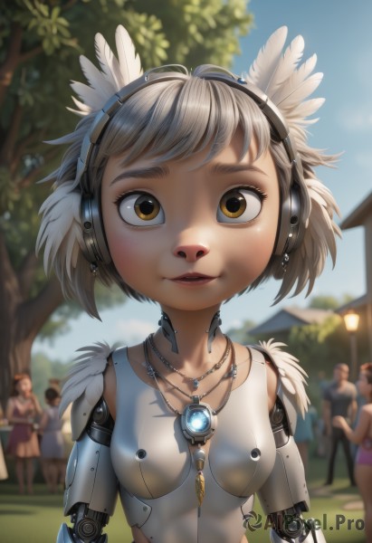The beauty of a cyborg set in a calm day