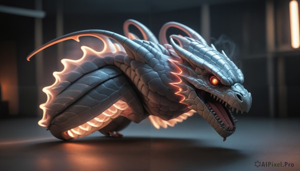 A glimpse of a monster in a picturesque dynamic scene