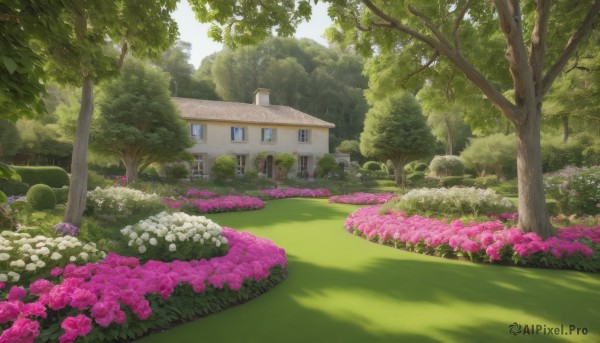 A garden set against the backdrop of a breathtaking day
