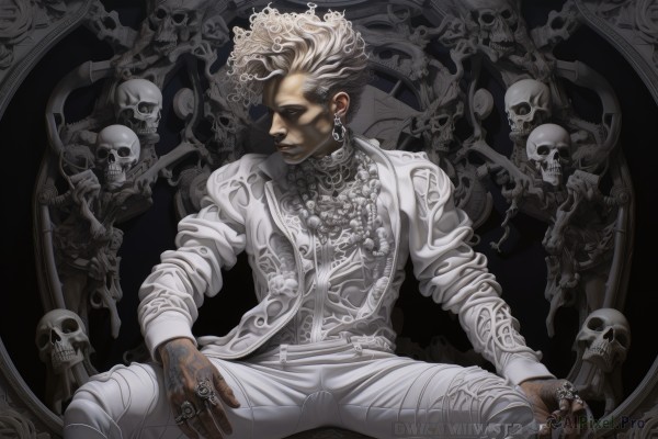 A striking dynamic scene featuring the elegance of a male