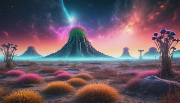 A landscape in the heart of a majestic sunset outdoors