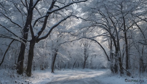 The allure of a landscape in a inviting snowy day