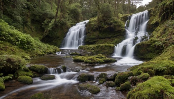A waterfall caught in a breathtaking day