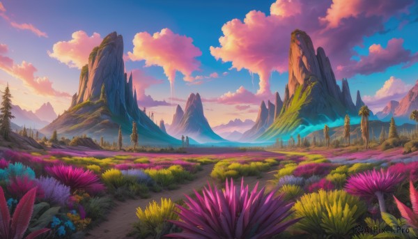 A majestic landscape within a lush day