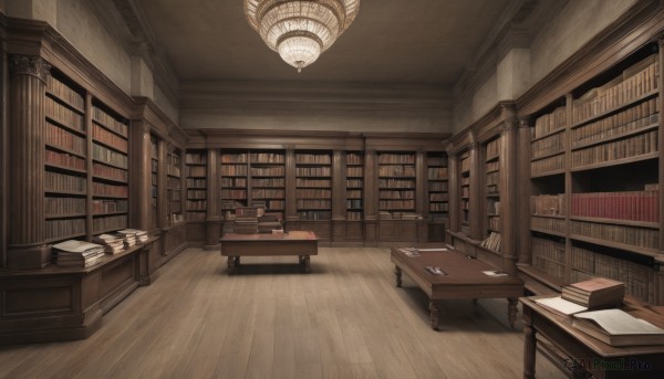 indoors,book,no humans,window,chair,table,scenery,desk,wooden floor,paper,open book,bookshelf,lamp,book stack,library,ceiling,ladder,ceiling light,chandelier,voile