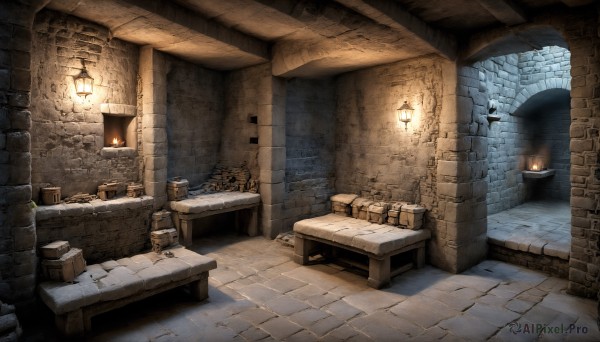 HQ,indoors,no humans,window,bed,chair,table,fire,scenery,lantern,wooden floor,stairs,door,light,lamp,candle,wall,brick wall,barrel,stone floor,stone wall,fireplace,crate,wooden chair,book,plant,box,couch,fantasy,pillar,torch,arch,treasure chest,wood,brick,brick floor