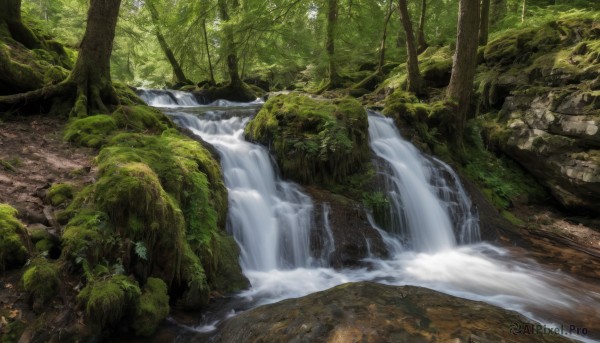 A waterfall in the heart of a peaceful day