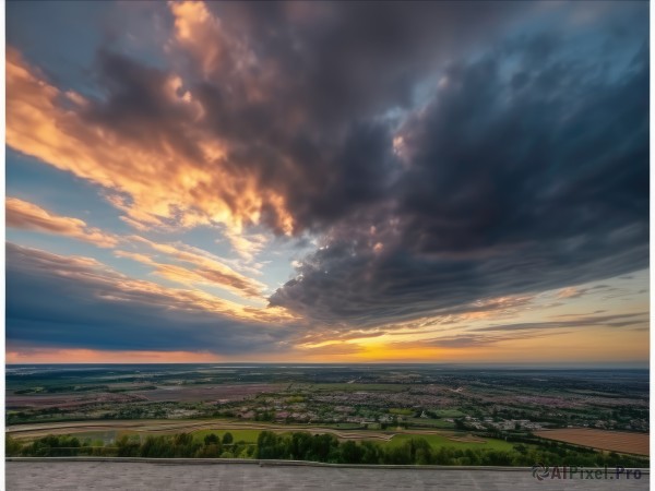 A landscape captured in a tranquil sunset day