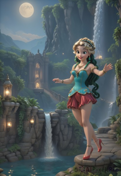 The charm of a female in a scenic outdoors