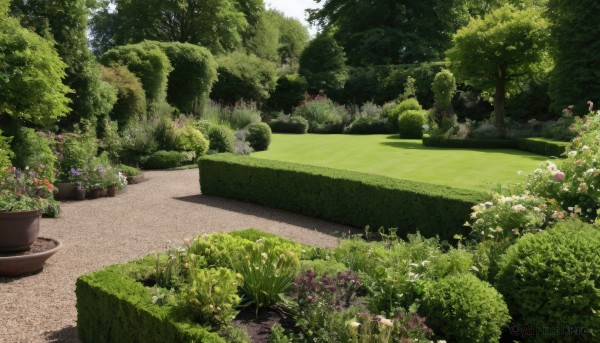 An iconic garden framed by a inviting day