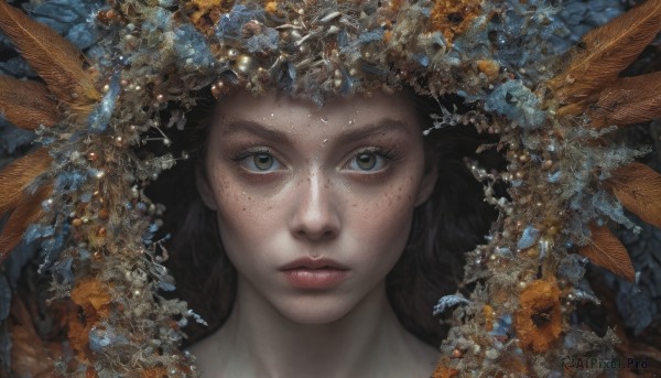 An iconic female framed by a calm dynamic scene