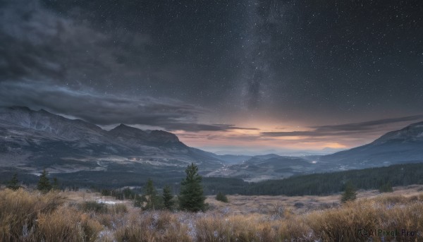A vibrant landscape captured in sunset outdoors