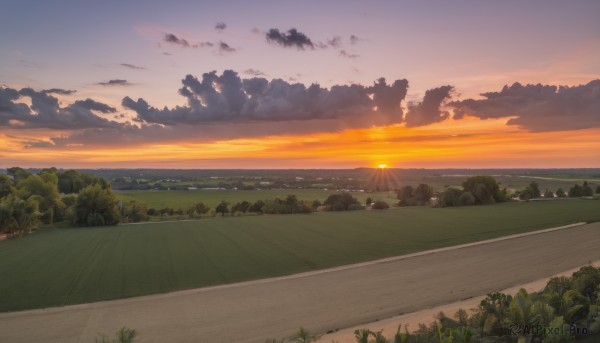 The charm of a landscape in a scenic sunset outdoors