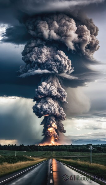 A majestic fiery day featuring a female