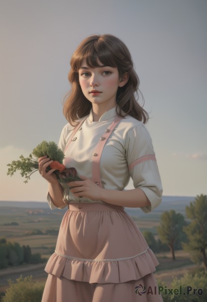 A serene sunset day featuring a female