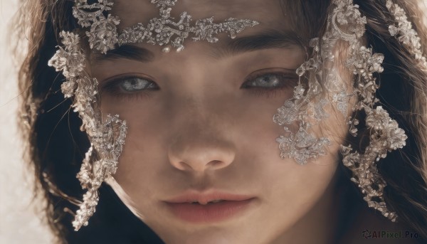 The serene presence of a female in a breathtaking dynamic scene