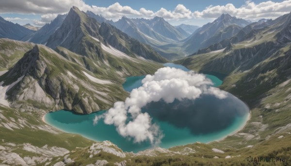 A majestic landscape within a lush day