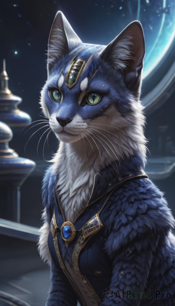 A cat caught in a vivid dynamic scene